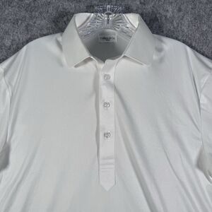 Collars And Co Shirt Mens Size Medium White Short Sleeve Polo Performance Golf